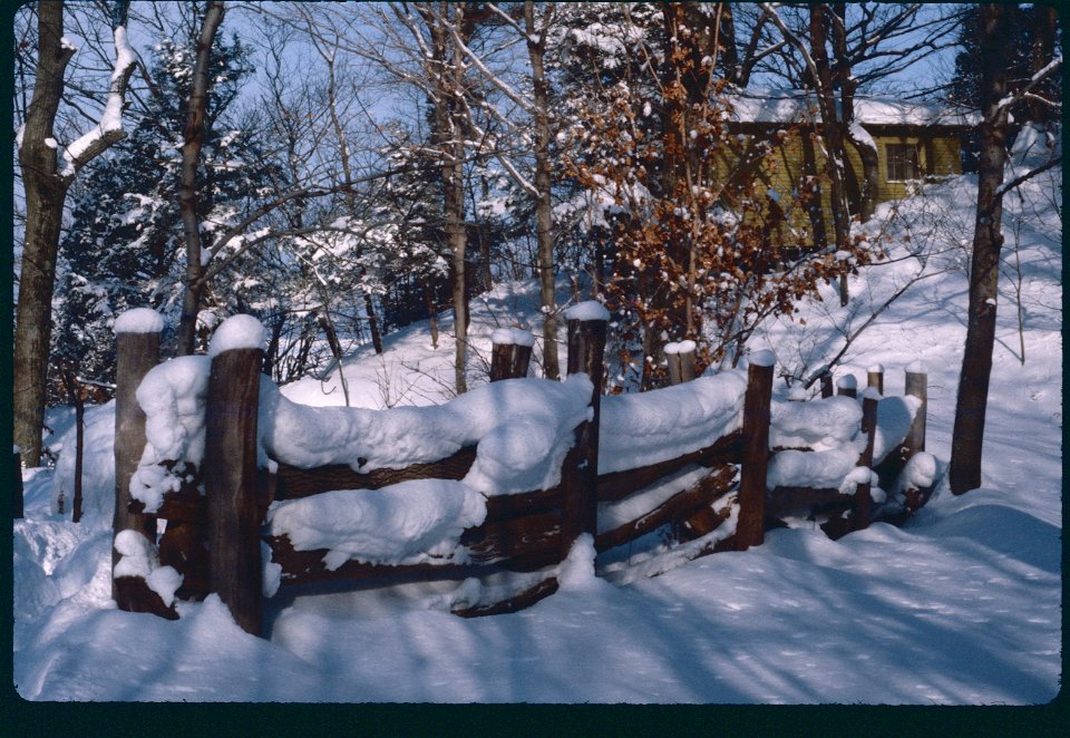 Split Rail Fence with snow